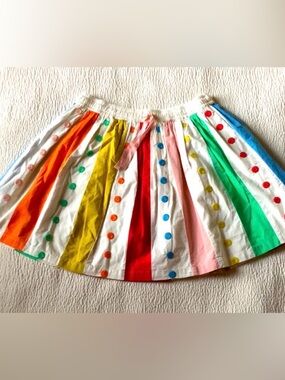 Mini Boden girls 9-10 Rainbow Stripe Skirt